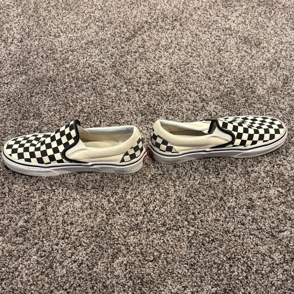 Vans Women’s Checkered Slip-On Sneakers - Black and Cream - Picture 2 of 6